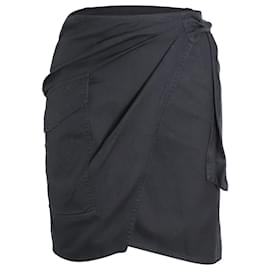 Isabel Marant-Isabel Marant Wrap Mini Skirt in Black Cotton-Black