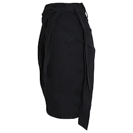 Isabel Marant-Mini-jupe portefeuille Isabel Marant en coton noir-Noir