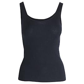 Autre Marque-CO Ribbed Tank Top in Black Cashmere-Black