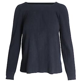 Apc-a.P.C. Bateau Neck Ribbed Sweater in Black Viscose-Black