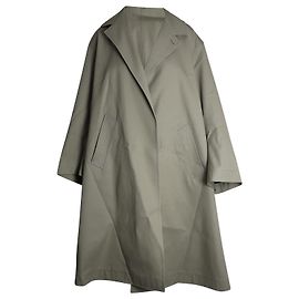 Bottega Veneta Oversized Fit Twill Coat in Beige Cotton Beige