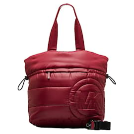 Michael Kors-Michael Kors Large Quilted Nylon Rae Tote Bag Canvas Tote Bag 35F1U5RT3C in Excellent condition-Red