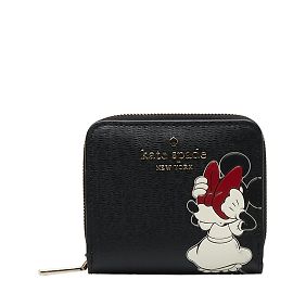 Kate Spade Canvas Disney Minnie Mouse Zip Around Wallet K9326 Black