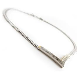 Christian Dior-Halskette in V-Form-Silber