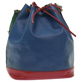 Louis Vuitton-LOUIS VUITTON Epi Tricolor Noe Shoulder Bag Blue Red Green M44082 LV Auth 52239-Red,Blue,Green