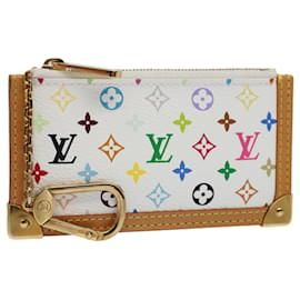 Louis Vuitton-LOUIS VUITTON Monogram Multicolor Pochette Cles Geldbörse Weiß M92655 Auth bin4914-Weiß