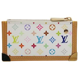 Louis Vuitton-LOUIS VUITTON Monogram Multicolor Pochette Cles Geldbörse Weiß M92655 Auth bin4914-Weiß