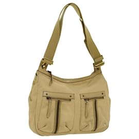 Gucci-GUCCI Sherry Line Shoulder Bag Canvas Beige Brown 90762 auth 52131-Brown,Beige