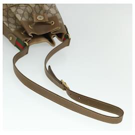 Gucci-GUCCI GG Canvas Web Sherry Line Shoulder Bag PVC Leather Beige Red Auth yk8336-Red,Beige,Green