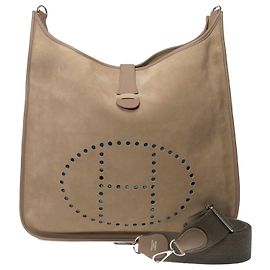 Hermès Borsa HERMES Evelyne in camoscio grigio - 101419 Grigio
