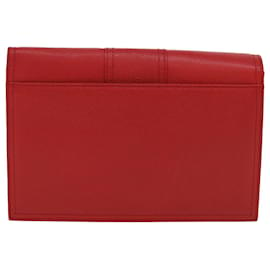 Saint Laurent-SAINT LAURENT Clutch Bag Leather Red Auth am4931-Red