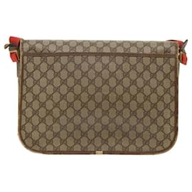 Gucci-GUCCI GG Canvas Web Sherry Line Shoulder Bag Beige Red Green Auth ar10088-Red,Beige,Green