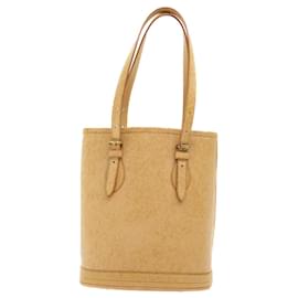 Louis Vuitton-LOUIS VUITTON Nomad Leather Bucket PM Shoulder Bag Beige M85001 LV Auth 51954-Beige