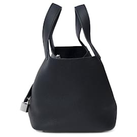 Hermès-Sac HERMES Picotin en Cuir Noir - 101425-Noir