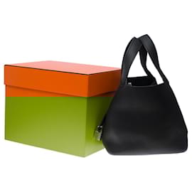 Hermès-Sac HERMES Picotin en Cuir Noir - 101425-Noir