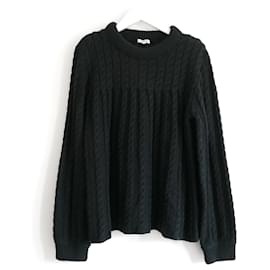 Manoush-Suéter tricotado canelado Manoush-Verde escuro