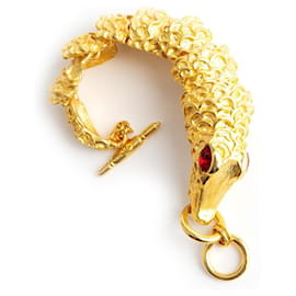 Kenneth Jay Lane-crocodile bracelet-Golden