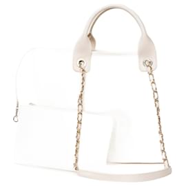 Chanel-CHANEL Deauville Tasche aus weißer Baumwolle - 101422-Weiß
