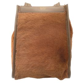 Max Mara Amanzia Bolsa de couro de bezerro marrom com acabamento em pele de canguru Marrom