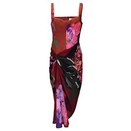 Prabal Gurung-Prabal Gurung Maroon Multi Printed Sleeveless Midi Dress-Multiple colors