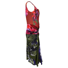 Prabal Gurung-Prabal Gurung Maroon Multi Printed Sleeveless Midi Dress-Multiple colors