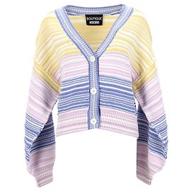 Boutique Moschino Cardigan Stripe em Algodão Multicolor Outro Impressão em python