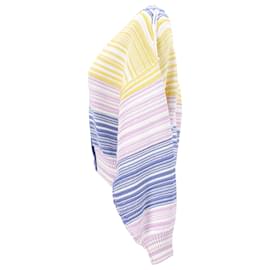 Moschino-Boutique Moschino Cardigan à rayures en coton multicolore-Multicolore