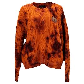 Alanui Tie-Dye-Pullover aus orangefarbener Wolle Orange