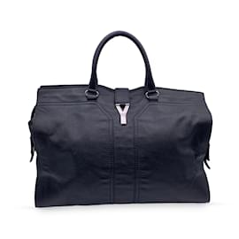 Yves Saint Laurent Grand sac de voyage Y Cabas Chyc en cuir noir Noir