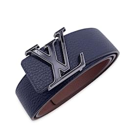 Louis Vuitton LV Initiales 30mm Reversible Belt Pearl Grey + Cowhide. Size 90 cm
