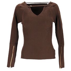 Jacquemus La Maille Oro Top de malha canelada em viscose marrom Marrom