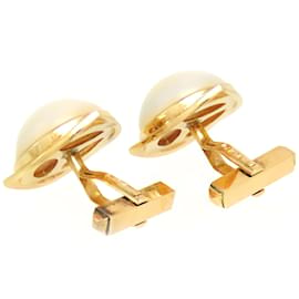 Tasaki-14K Mabe Pearl Cufflinks  --Golden