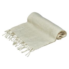 Xale de algodão com estola de lã Yves Saint Laurent em bom estado Branco