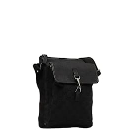 Gucci-GG Canvas Crossbody Bag 92646-Black