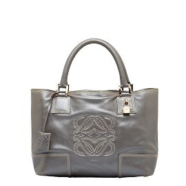 Loewe Amazona Justa Tote Bag Grey