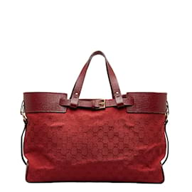 Gucci-GG Canvas Tote Bag  106251-Red