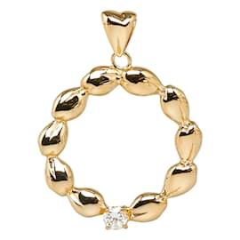 & Other Stories-18K Laurel Leaf Wreath Diamond Pendant-Golden