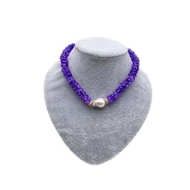 Autre Marque-NON SIGNE / UNSIGNED  Necklaces T.  Pearl-Purple