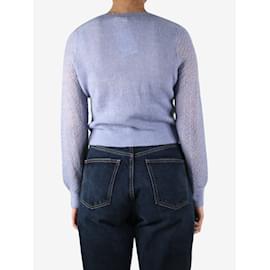 Autre Marque-Blauer gemusterter Pullover mit Rundhalsausschnitt – Größe S-Blau