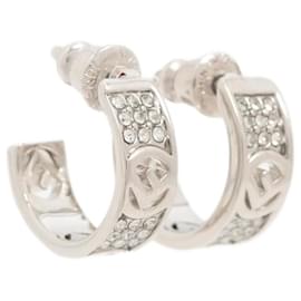 Fendi-Fendi silver F is Fendi hoop rhinestone earrings-Other