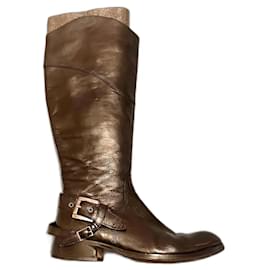 Balmain riding boots black leather Black