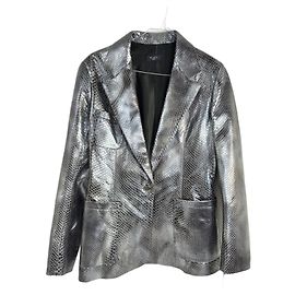 Alaïa Giubbotto Alaia in taglia pitone 38 Argento