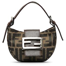 Fendi-Fendi Mini Croissant Zucca Marron-Marron