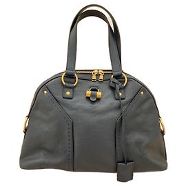 Borsa Yves Saint Laurent in pelle di struzzo blu Blu