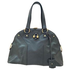 Borsa Yves Saint Laurent in pelle di struzzo nera Nero