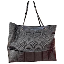 A Chanel Wild Stitch top clasp handbag, circa 2000 - 2002, the black  calfskin leather bag with class