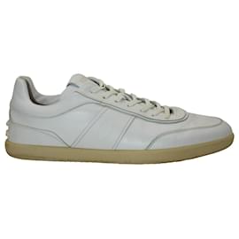 Tod's-Tod's Tabs Low Top Sneakers in White Leather-White