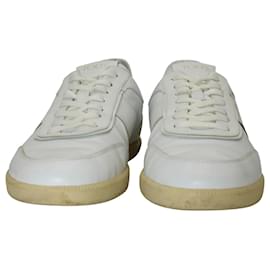 Tod's-Tod's Tabs Low Top Sneakers in White Leather-White