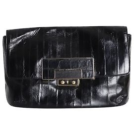 Bolsa clutch Anya Hindmarch em couro preto Preto