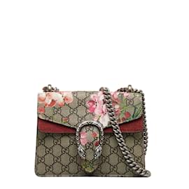 Gucci-Mini GG Supreme Blooms Dionysus Shoulder Bag 421970-Brown